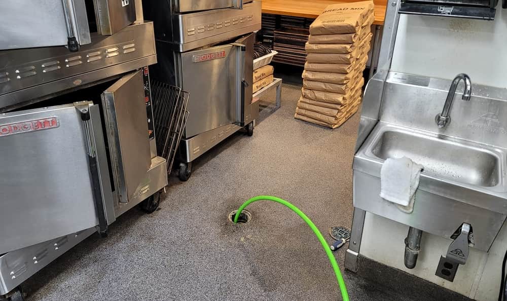Hydro Jet Grease Buildup Cleaning at Commercial Kitchen