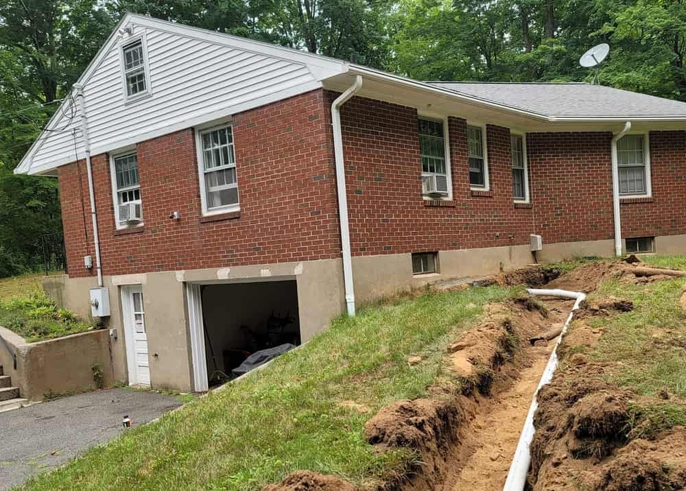 house drain pipe excavation