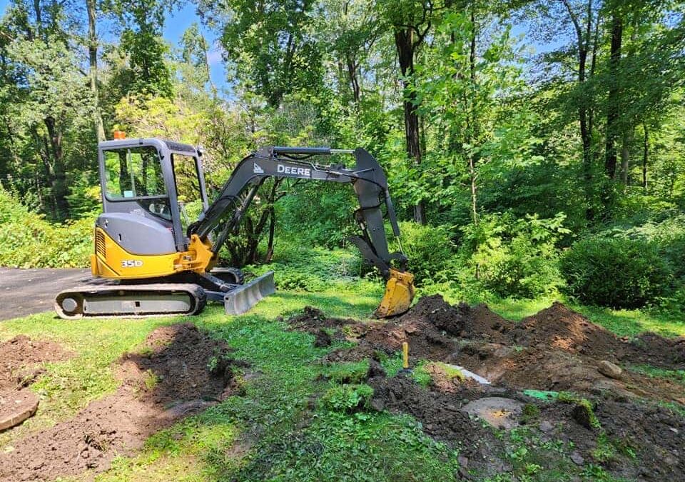 excavation for sewer line repair