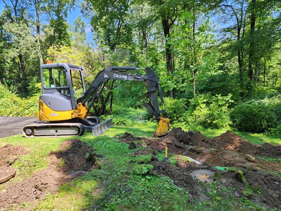 excavation for sewer line repair