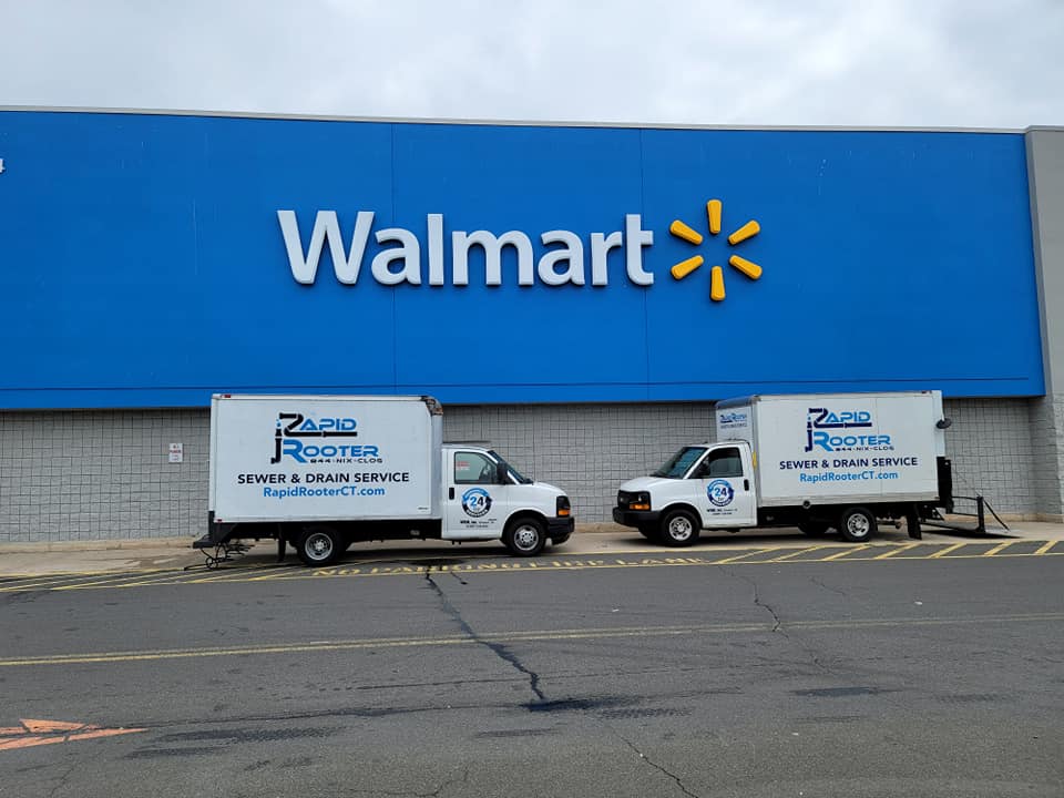 Rapid Rooter CT Service Trucks at Walmart