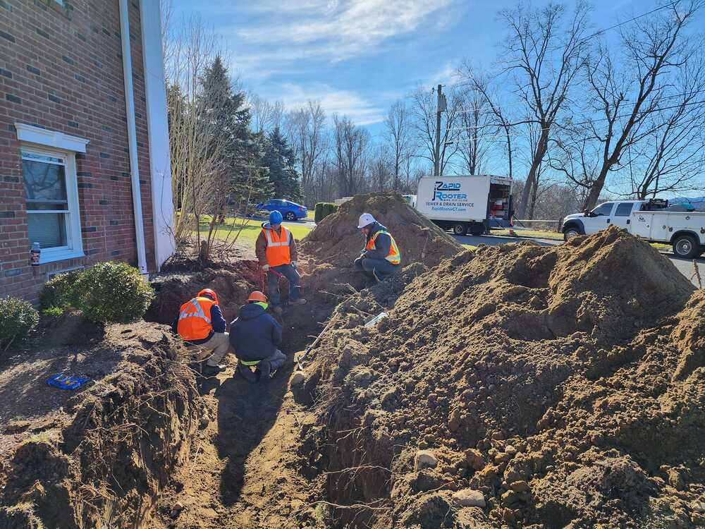 sewer line excavation and replacement